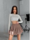 Воздушная юбка-шорты цвета мокко 27458
