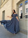 Повітряна сукня максі синього кольору 31300