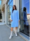 В'язана сукня міді блакитного кольору 30465