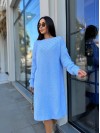 В'язана сукня міді блакитного кольору 30465