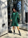 В'язана сукня міді смарагдового кольору 30464