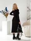 В'язана сукня міді на гудзиках чорного кольору 29786