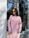 В'язана сукня міді рожевого кольору 30463