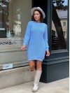 В'язана сукня міні блакитного кольору 30233