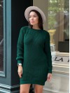 В'язана сукня міні смарагдового кольору 30232
