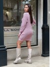 В'язана сукня міні пудрового кольору 30236