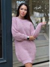 В'язана сукня міні пудрового кольору 30236