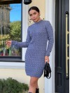 Вязаное платье синего цвета 30289
