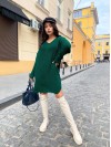 Вязаное платье-туника изумрудного цвета 29941