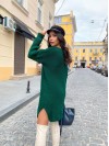 Вязаное платье-туника изумрудного цвета 29941