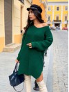 Вязаное платье-туника изумрудного цвета 29941