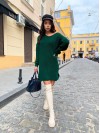 Вязаное платье-туника изумрудного цвета 29941