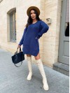В'язана сукня-туніка синього кольору 29943
