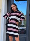Вязаное платье в полоску черного цвета 29893