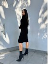 В'язана напіввовняна сукня чорного кольору 29962