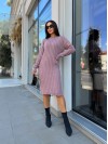 В'язана напіввовняна сукня пудрового кольору 29965