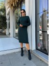 В'язана напіввовняна сукня зеленого кольору 29964