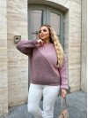 В'язаний жіночий светр пудрового кольору 29898