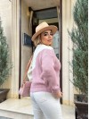 В'язаний жіночий светр рожевого кольору 29899