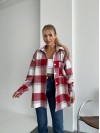 Жіноча байкова сорочка в клітинку червоного кольору 29294