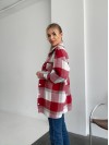 Жіноча байкова сорочка в клітинку червоного кольору 29294