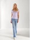 Жіноча базова футболка лiлового кольору 33323