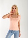 Жіноча базова футболка пудрового кольору 33325