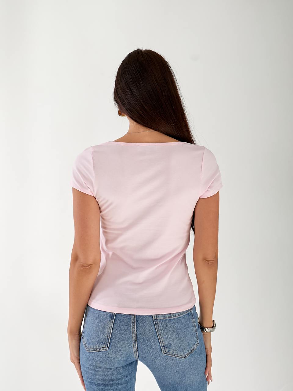 Жіноча базова футболка рожевого кольору 33326