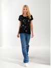 Жіноча базова футболка з малюнком чорного кольору 33464