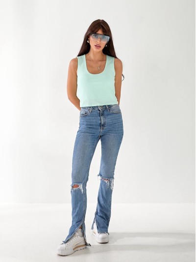 Майка базова жіноча м'ятного кольору 33318