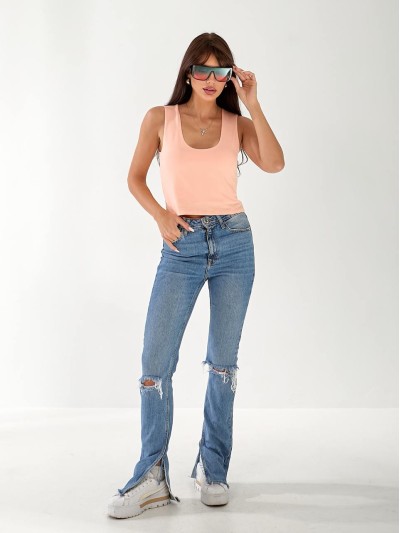 Майка базова жіноча пудрового кольору 33319