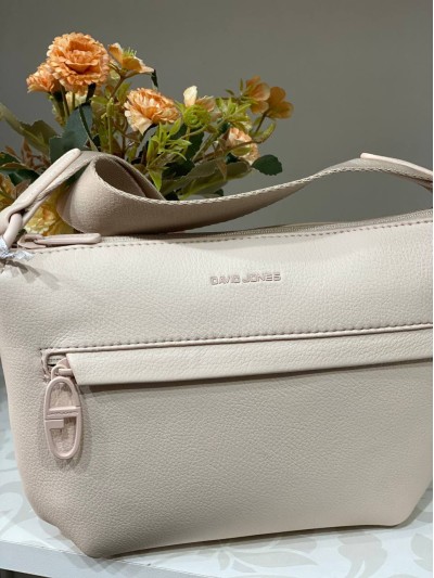 Женская базовая сумка через плече из эко-кожи пудрового цвета 32519