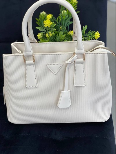 Жіноча базова сумка для роботи з еко-шкіри бiлого кольору 32268