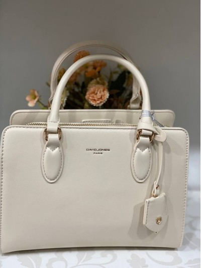 Жіноча базова сумка для роботи з еко-шкіри молочного кольору 32196