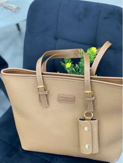 Женская базовая сумка из эко-кожи кофейного цвета 32247