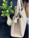 Жіноча брутальна сумка шопер із еко-шкіри бежевого кольору 32498