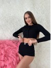 Жіночий домашній комплект двійка (шорти+топ) чорного кольору 31080