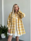 Жіноча фланелева сорочка в клітинку жовтого кольору 31213