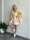 Жіноча фланелева сорочка в клітинку жовтого кольору 31213