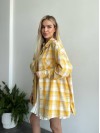 Жіноча фланелева сорочка в клітинку жовтого кольору 31213