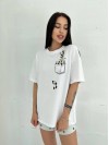 Жіноча футболка з пандою бiлого кольору 28085