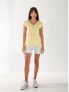 Жіноча футболка з камінням жовтого кольору 33305