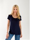 Женская футболка с карманом синего цвета 33311