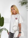 Женская футболка с надписью молочного цвета 32875
