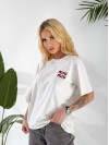 Женская футболка с надписью молочного цвета 32875
