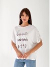 Жіноча футболка з паєтками бiлого кольору 33296