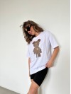 Жіноча футболка з принтом білого кольору 28852