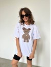 Жіноча футболка з принтом білого кольору 28852