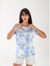 Жіноча футболка тай-дай блакитного кольору 33298