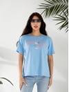 Жіноча футболка з малюнком блакитного кольору 32551